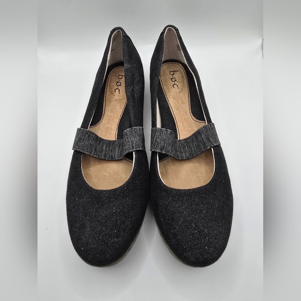 b.o.c. Women's Charcoal Loafers/shoes. Ballet Flats Worn 1 Time. Ladies Size 8 - Picture 2 of 9